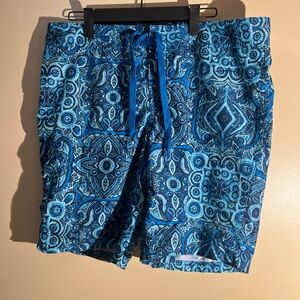Women’s Kanu Surf Blue Printed Board Shorts Size 8 Swim Trunks